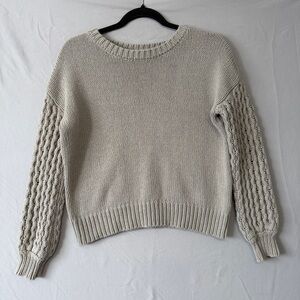 Moon & Madison Womens Knit Sweater Size S Sage Chunky Knit Sleeves Cabincore